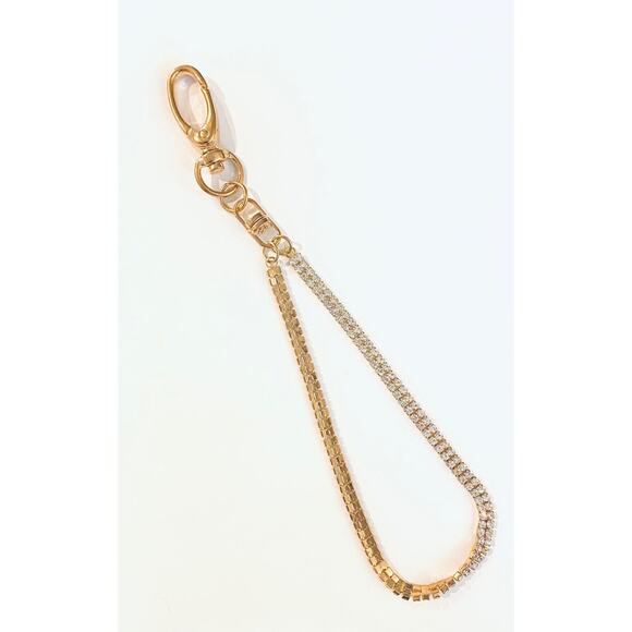 Rhinestone Gold Bracelet Keyring - Picture 1 of 3